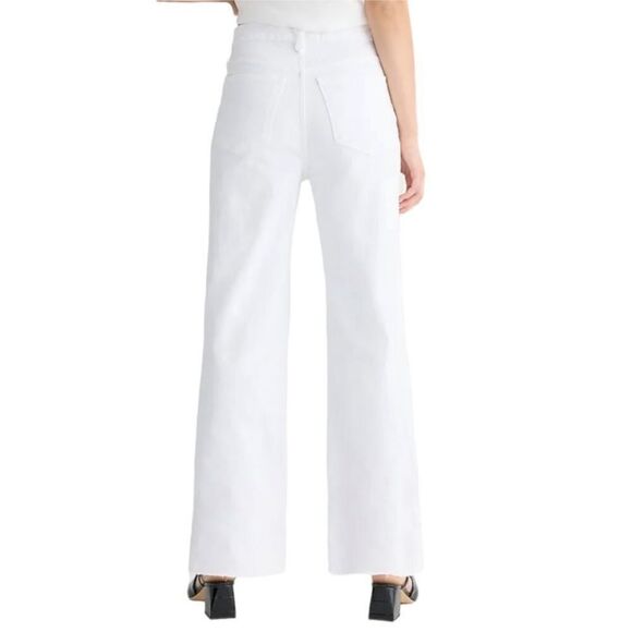 J Crew Slim Wide Leg Jeans Womens Size 32 White - Picture 4 of 15